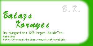 balazs kornyei business card